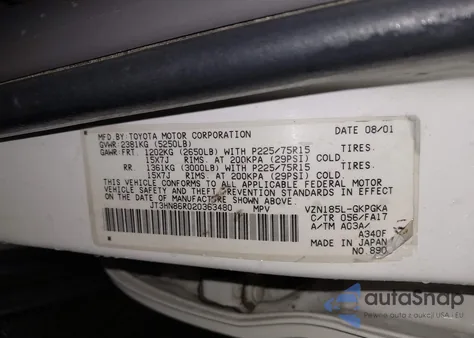 2002 Toyota 4Runner Sr5 V6 из США, поврежденный, VIN JT3HN86R020363480